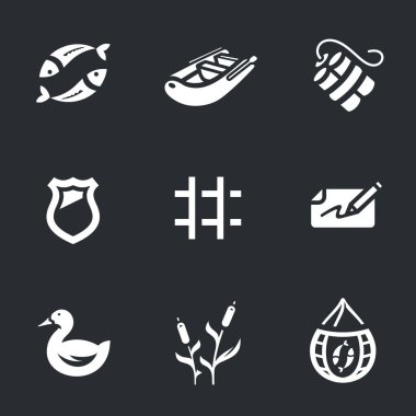 Vektör Set yasadışı balıkçılık.