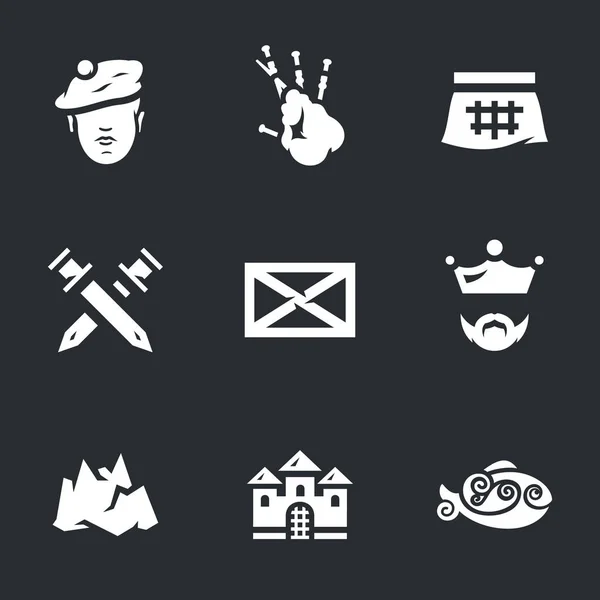 Conjunto de iconos vectoriales de Escocia . — Vector de stock