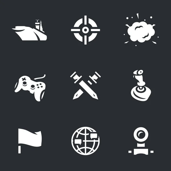 Vektor ikoner Set av fartyget videospel. — Stock vektor