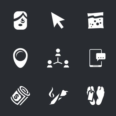 Vector Icons Set sigara uyuşturucu.