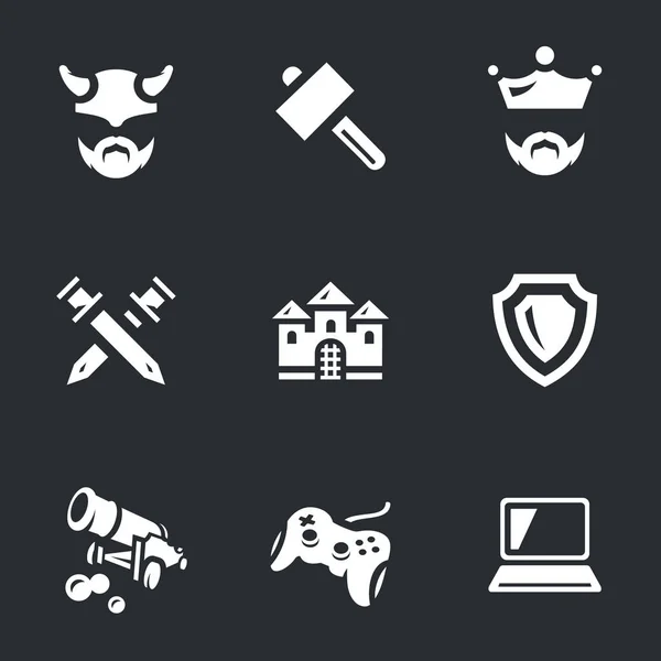 Conjunto de iconos vectoriales de videojuegos de tanque . — Vector de stock