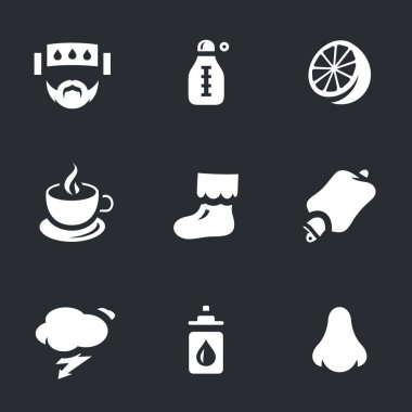 Hastalığı simgeler vektör kümesi.