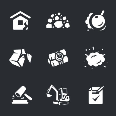 Vector Set of Demolition Icons. clipart