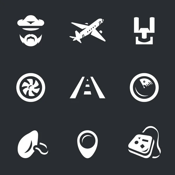 Vektor-Set von Flughafen-Symbolen. — Stockvektor