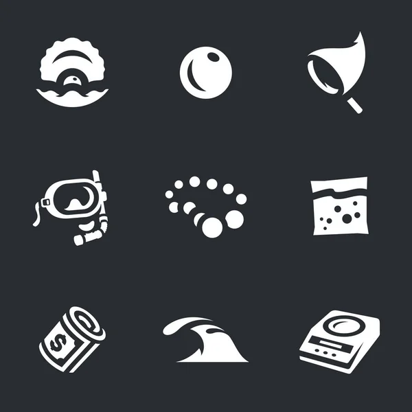 Vector Set of Pearl farm Icons. — Stock Vector