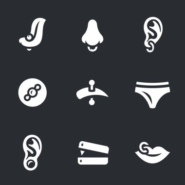 Vektör Set simgeleri piercing.