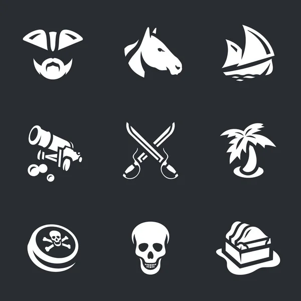 Vector Set of Piracy Icons. — Stock Vector