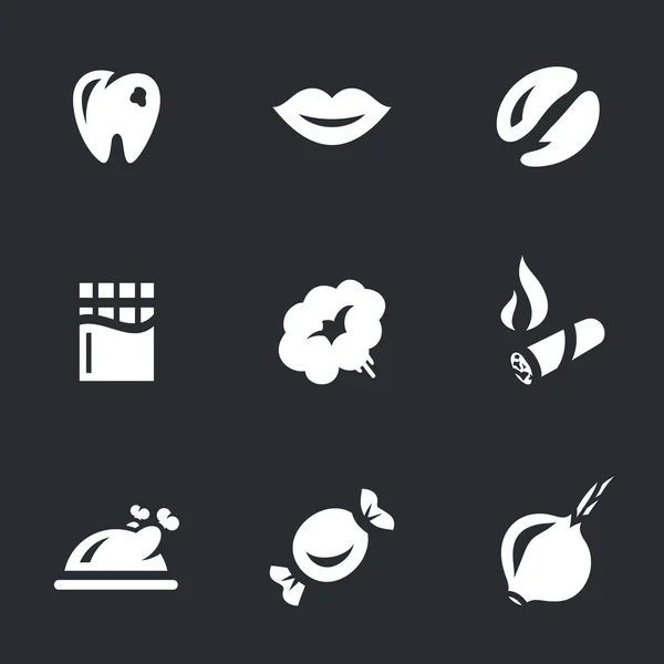 Conjunto de Vectores de Caries Iconos . — Vector de stock