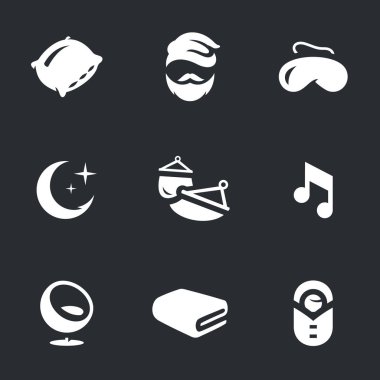 Uyku simgeler vektör kümesi.
