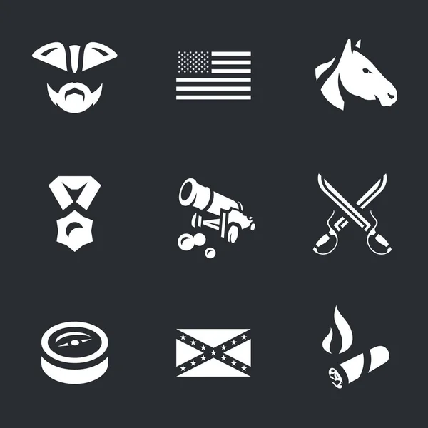 Conjunto de Vectores de Iconos de Guerra Civil USA . — Vector de stock