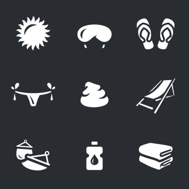 Ayarla, plaj tatil simgeler vektör.