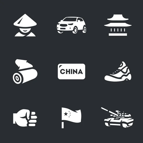 Conjunto de vectores de iconos de China . — Vector de stock