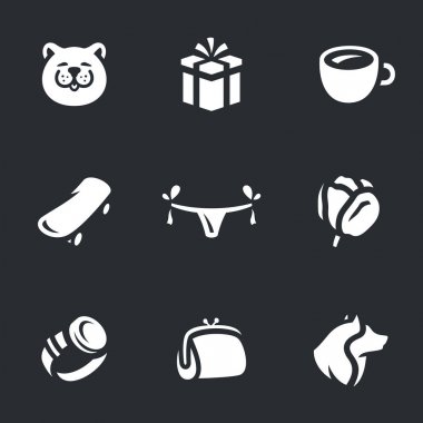 Hediyeler simgeler vektör kümesi.