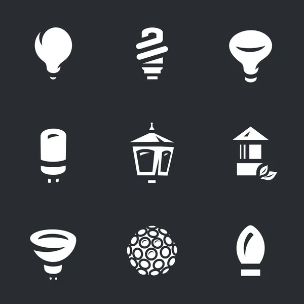 Conjunto de vetores de ícones de lâmpadas . — Vetor de Stock