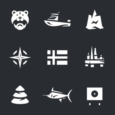 Norveç simgeler vektör kümesi.