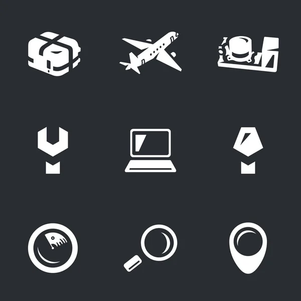 Vector Set of Aircraft Flight Recorder Icons . — стоковый вектор