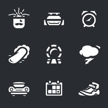 Zaman makinesi simgeler vektör kümesi.