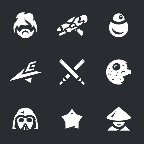 Conjunto vectorial de iconos de guerra espacial . — Vector de stock