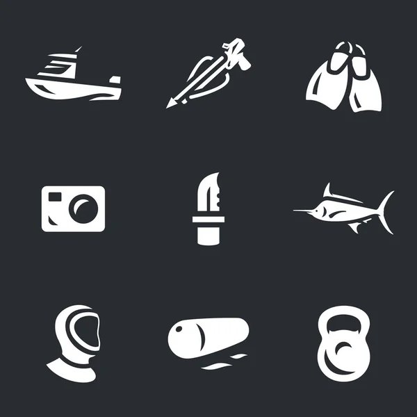 Conjunto de vetores de ícones de pesca . —  Vetores de Stock