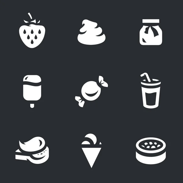 Conjunto vectorial de iconos de dulces . — Vector de stock