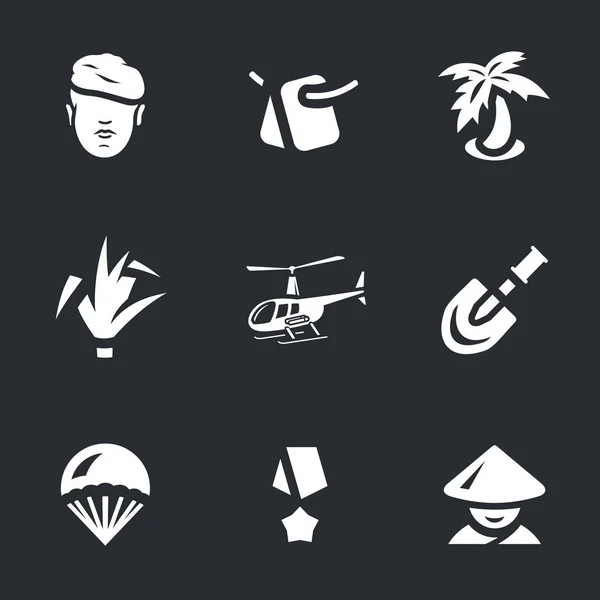 Conjunto vectorial de iconos de guerra de Vietnam . — Vector de stock