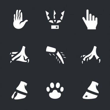 Bacaklarda simgeler vektör kümesi.