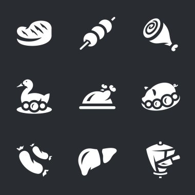 Et ayarla gıda simgeler vektör.