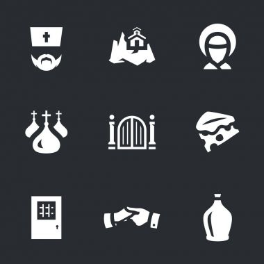 Manastır simgeler vektör kümesi.