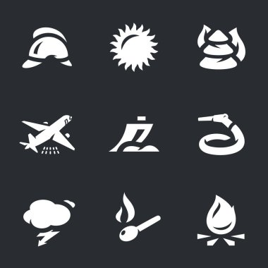 Vektör ateş küme hizmeti simgelerini.