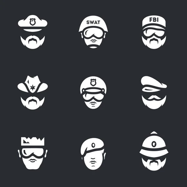 Conjunto vectorial de iconos policiales . — Archivo Imágenes Vectoriales