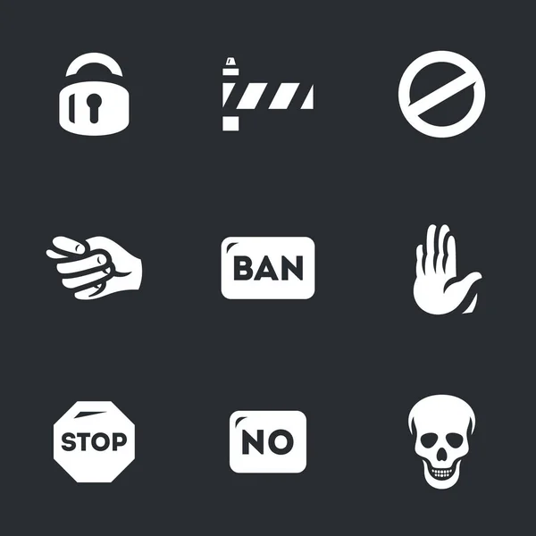 Conjunto vetorial de ícones de proibição . —  Vetores de Stock