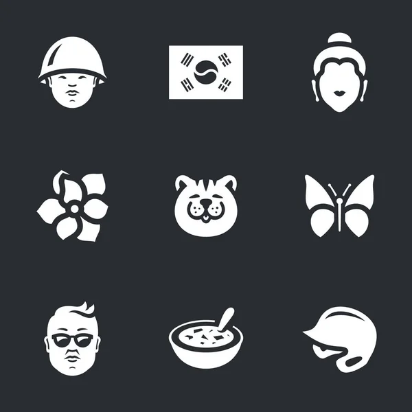 Conjunto vectorial de iconos de Corea del Sur . — Vector de stock