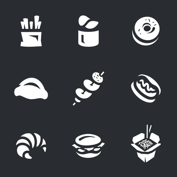 Ensemble vectoriel d'icônes de restauration rapide . — Image vectorielle