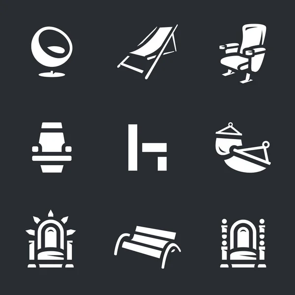 Vector Set of Different Armchairs Icons. — Stock Vector