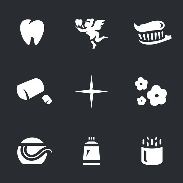 Wektor zestaw z stomatologiczne higieny ikony. — Wektor stockowy