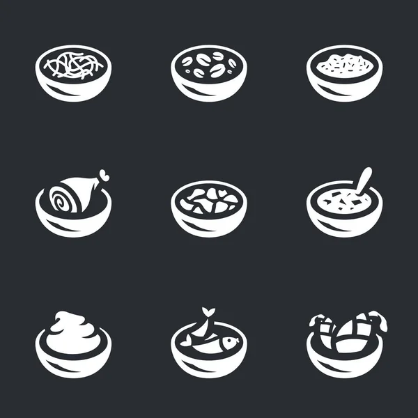 Set de Vectores de Iconos de Placa de Alimentos . — Archivo Imágenes Vectoriales