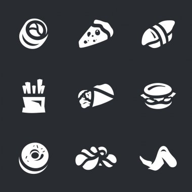 Fast Food simgeler vektör kümesi.