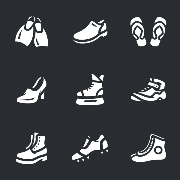 Векторный набор значков обуви . — стоковый вектор