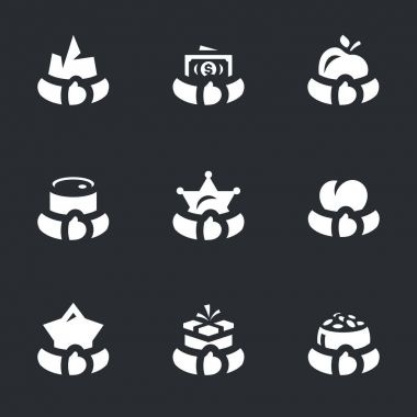 Açgözlülük simgeler vektör kümesi.