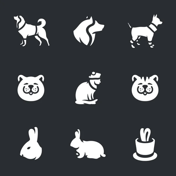 Vector conjunto de animales y mascotas iconos. — Archivo Imágenes Vectoriales