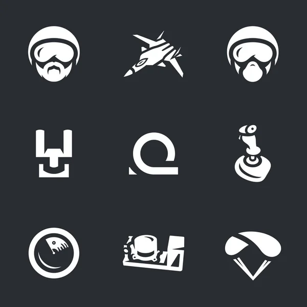 Vector Set of Aircraft Flight Recorder Icons . — стоковый вектор