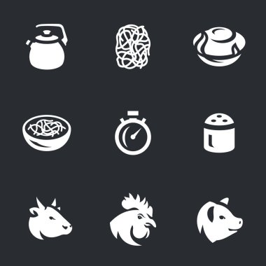 Anlık erişte simgeler vektör kümesi.