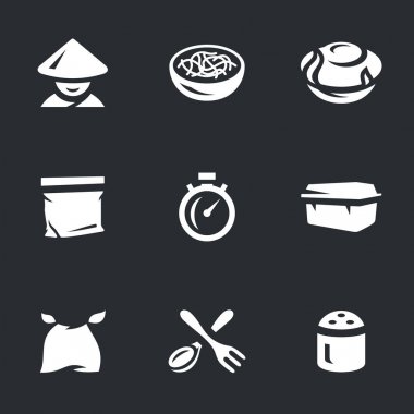 Anlık erişte simgeler vektör kümesi.