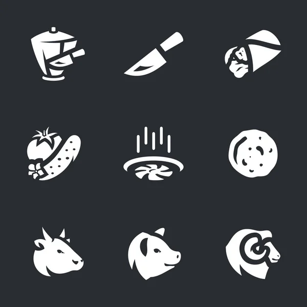 Conjunto vectorial de iconos de Shawarma . — Archivo Imágenes Vectoriales
