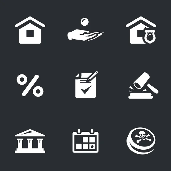 Wektor zestaw ikon kredytów hipotecznych. — Wektor stockowy