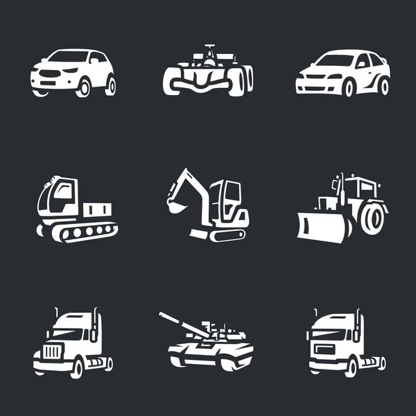 Conjunto vectorial de iconos de transporte . — Archivo Imágenes Vectoriales