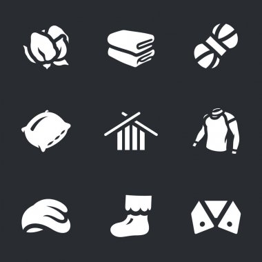 Pamuk simgeler vektör kümesi.