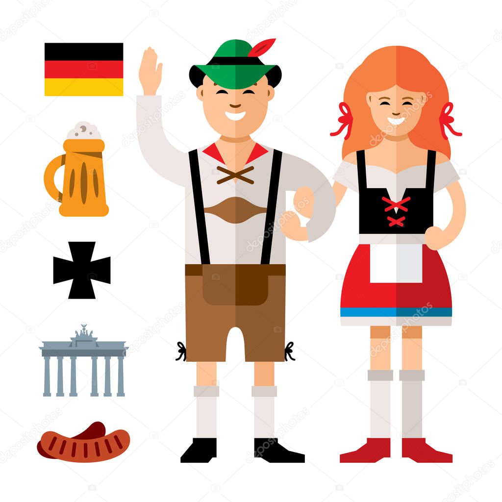 Vector People Germany. Flat style colorful Cartoon illustration.