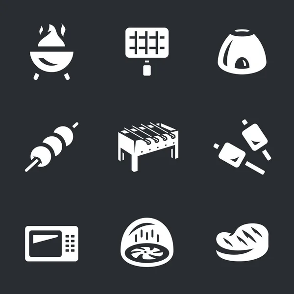 Conjunto de vetores de ícones de churrasco . —  Vetores de Stock