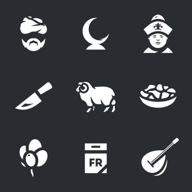 Ramazan simgeler vektör kümesi.